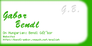gabor bendl business card